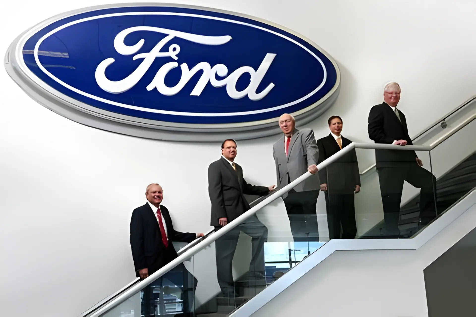 The Ford sign inside a Reineke dealership
