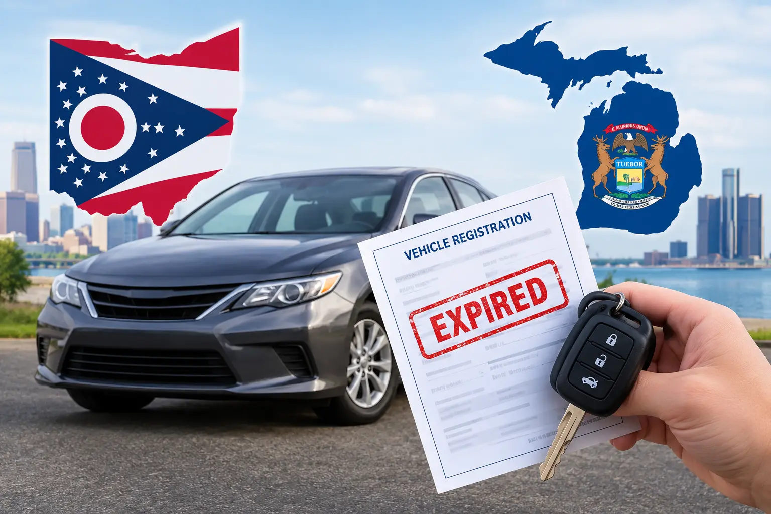 Expired Vehicle Registration in Ohio and Michigan